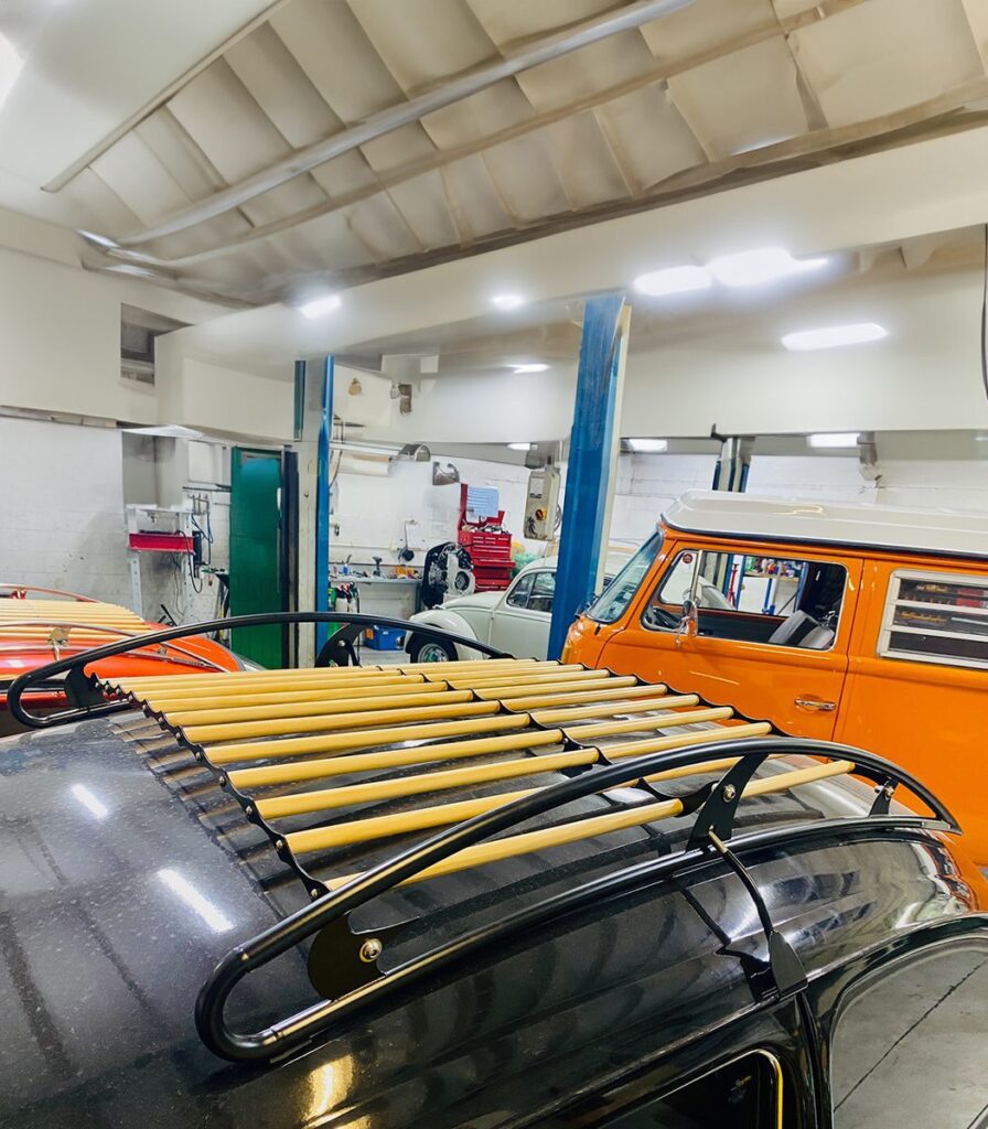 Volkswagen Beetle Roof Rack with Wooden Slats